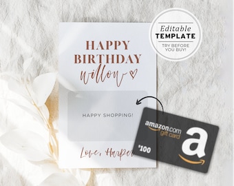 Ceramica Gift Card Holder, 4x6 card, Birthday Gift, Birthday Gift Card | EDITABLE TEMPLATE #045