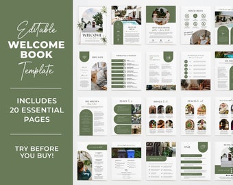 Welcome Book Template, House Host Manual Guidebook Template, Vacation Rental Template, Real Estate Template, Printable #043 #111 COCOPALM