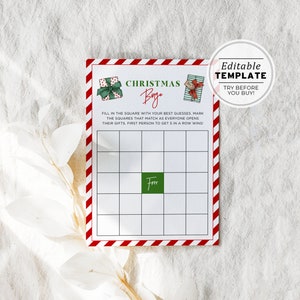 Christmas Christmas Bingo Game, Holidays Bingo Game, Christmas Party Games, Christmas Activities, Holiday Game | PRINTABLE EDITABLE TEMPLATE