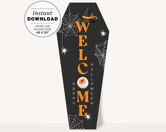 Halloween Welcome Sign, Halloween Porch Sign, Halloween Front Door Sign | INSTANT DOWNLOAD #080