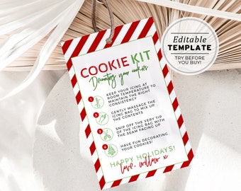 Editable DIY Cookie Decoration Kit Gift Tag, Christmas Gift Tag Printable | EDITABLE TEMPLATE #091