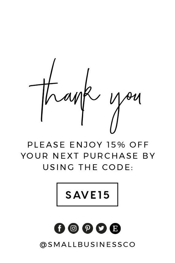 Juliette Minimalist Small Business Thank You Swing Tag Template