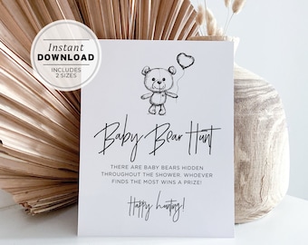 Baby Bear Hunt Baby Shower Game, Printable | INSTANT DOWNLOAD #004 Juliette