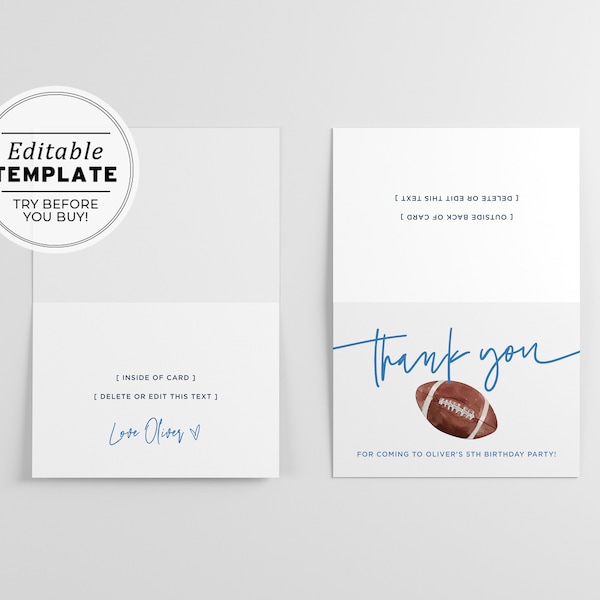 Football Thank You - Etsy