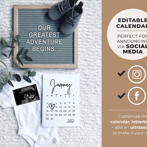 Zara Social Media Pregnancy Announcement Baby Due Date Baby - Etsy