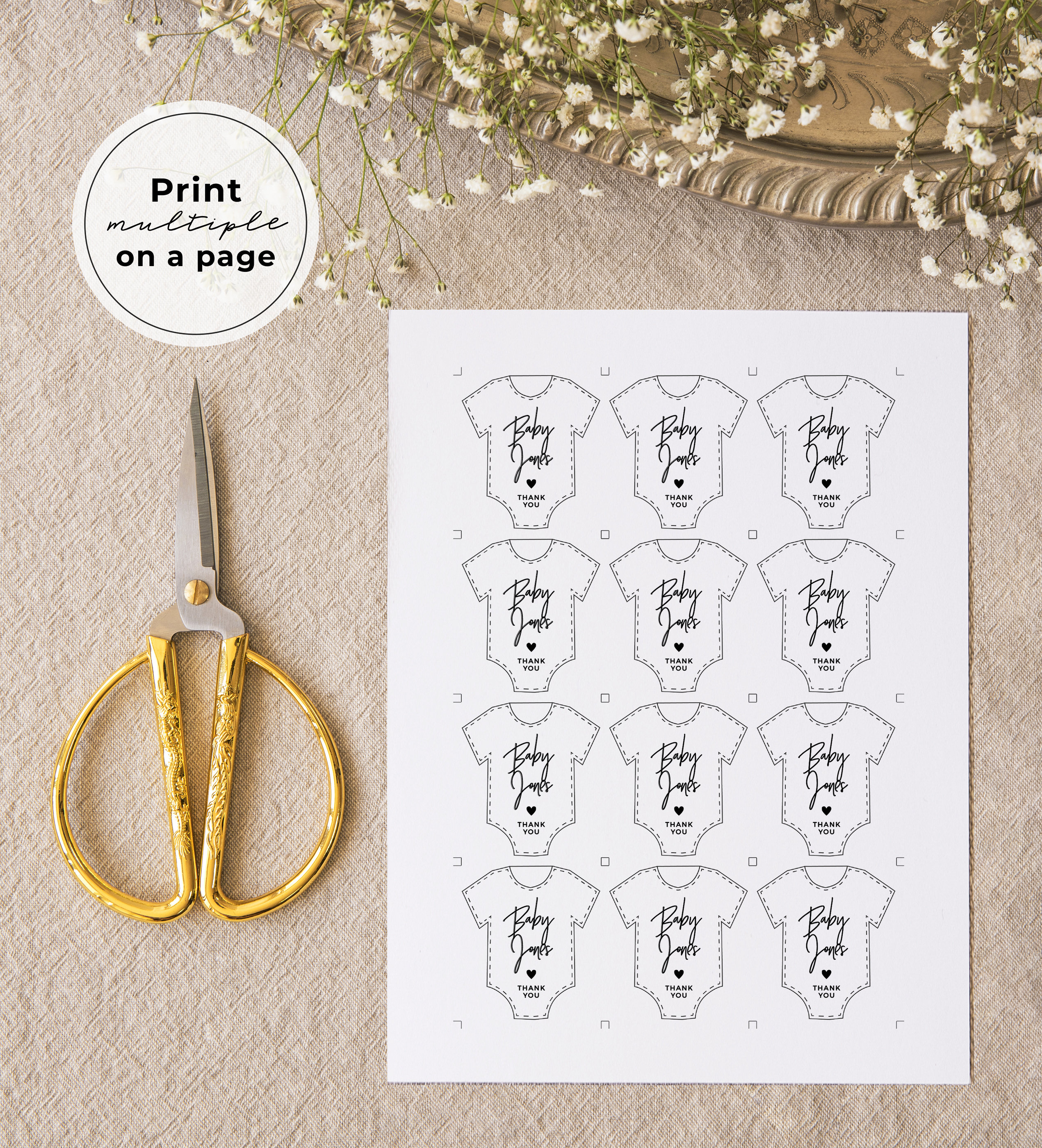 Baby Thank You Tags - Minimalist Printable Baby Decor – OhHappyPrintables