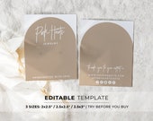 Editable Earring Display Card Template, 3 Sizes - 2x2.5" / 2.5x2.5" / 2.5x3" | PRINTABLE TEMPLATE #052 #043 Nue Arch