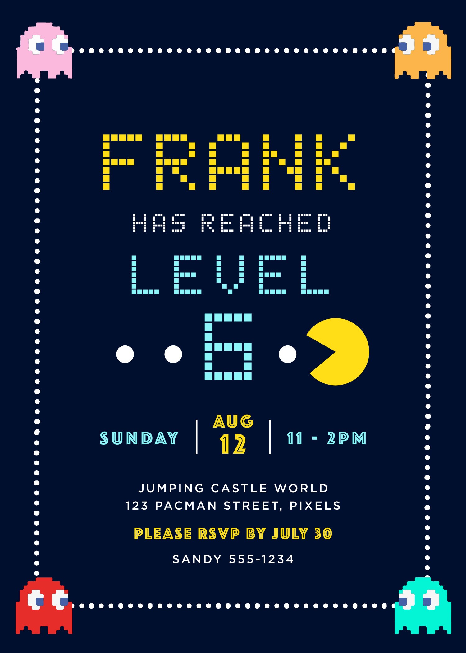 Arcade Game Theme Birthday Party Invite Template Level up Etsy