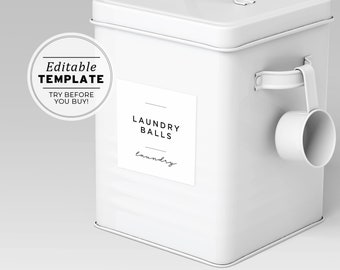 Minimalist Laundry Organization Label Templates, Home Organization Labels, Minimalist Printable | EDITABLE TEMPLATE #004 #089