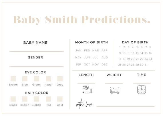 Carte di previsione per il baby shower / giochi di carte per