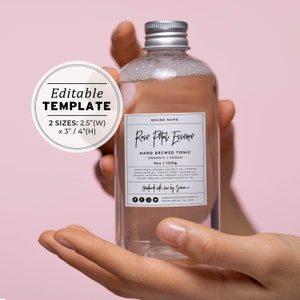 Minimalist Custom Label Template - 2 Sizes: 2.5" x 3"/4" with Ingredients | EDITABLE TEMPLATE #050 #043 Juliette