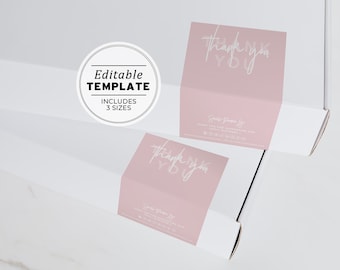 Blush Minimalist Box Packaging Label 4 Sizes: 3x2.5" / 3x4" / 3x6" EDITABLE TEMPLATE #051 #043