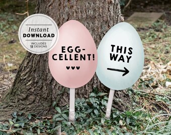 Printable Easter Egg Hunt Signs, Easter Decor, Easter Bunny Sign, Easter Decorations, Easter Games, Easter Printables, INSTANT DOWNLOAD #099