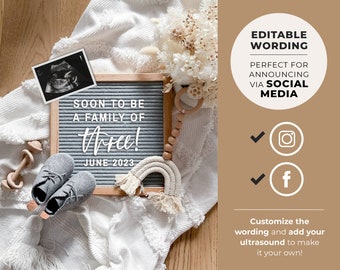 Liana Pregnancy Announcement digital, Social Media Pregnancy Announcement, Pregnancy Template