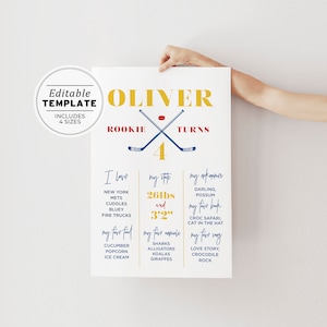 Affiche minimaliste d'anniversaire de hockey de Zazzle.be Liste d'envies Vous avez des idées ? MODÈLE MODIFIABLE, imprimable #101