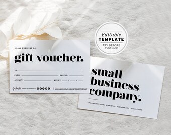 Minimalist Gift Certificate Template, Gift Voucher Printable #055 #043 Mr White