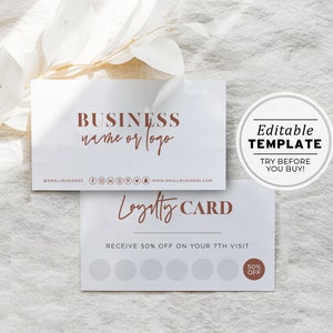 Ceramica Minimalist Business Loyalty Card, Thank you card | EDITABLE TEMPLATE #043 #070