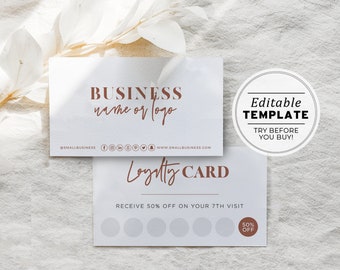 Ceramica Minimalist Business Loyalty Card, Thank you card | EDITABLE TEMPLATE #043 #070