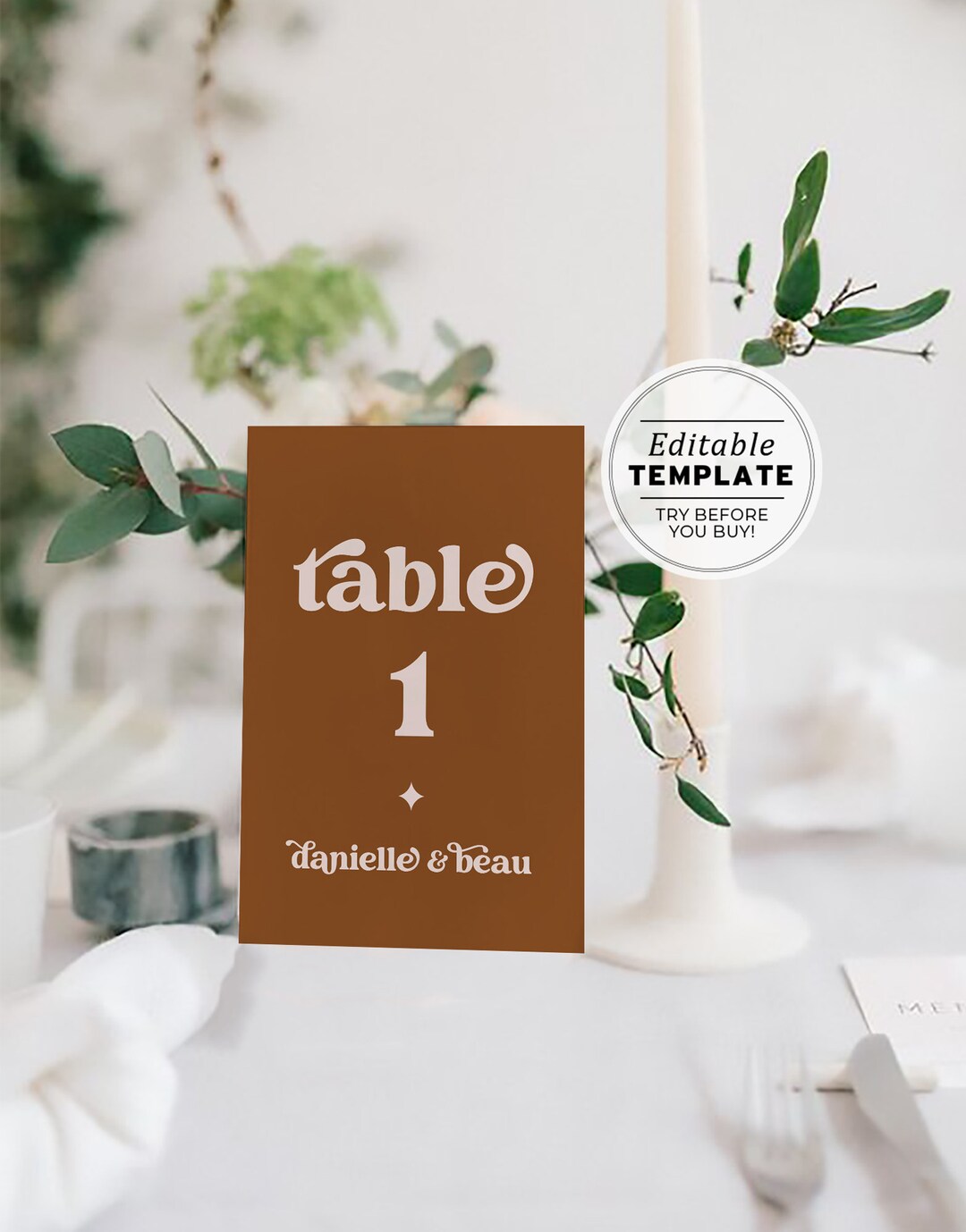 Mae Retro Table Numbers Template Wedding Table Numbers Etsy