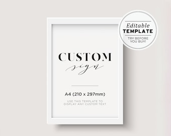 Mr White Minimalist Customizable Blank Sign Printable Template A4 #001