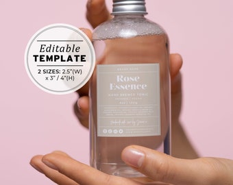 Minimalist Custom Label Template - 2 Sizes: 2.5" x 3"/4" with Ingredients | EDITABLE TEMPLATE #053 #043 Scandi Minimalist