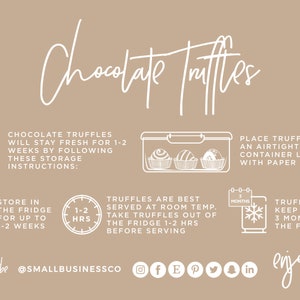 Nue Minimalist Chocolate Truffles Care Card and Thank You Card, Thank You Package Insert EDITABLE TEMPLATE 052 043 image 8