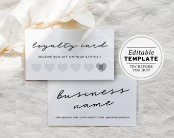 Ellery Minimalist Business Loyalty Card, Thank you card | EDITABLE TEMPLATE #041 #043