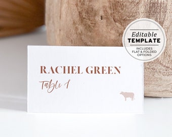 Ceramica Minimalist Wedding Escort Cards, Wedding Place Cards | PRINTABLE EDITABLE TEMPLATE #045