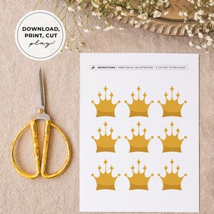 Pin the Crown on the Princess Kids Party Game Printable Poster ...