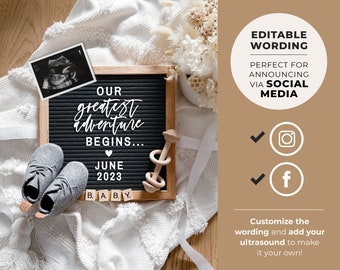 Georgie Pregnancy Announcement digital, Social Media Pregnancy Announcement, Pregnancy Template