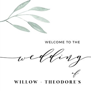 Lavinia Minimalist Wedding Welcome Sign, Wedding Reception Sign, Editable Welcome Sign, Edit & Print, Printable 044 image 6