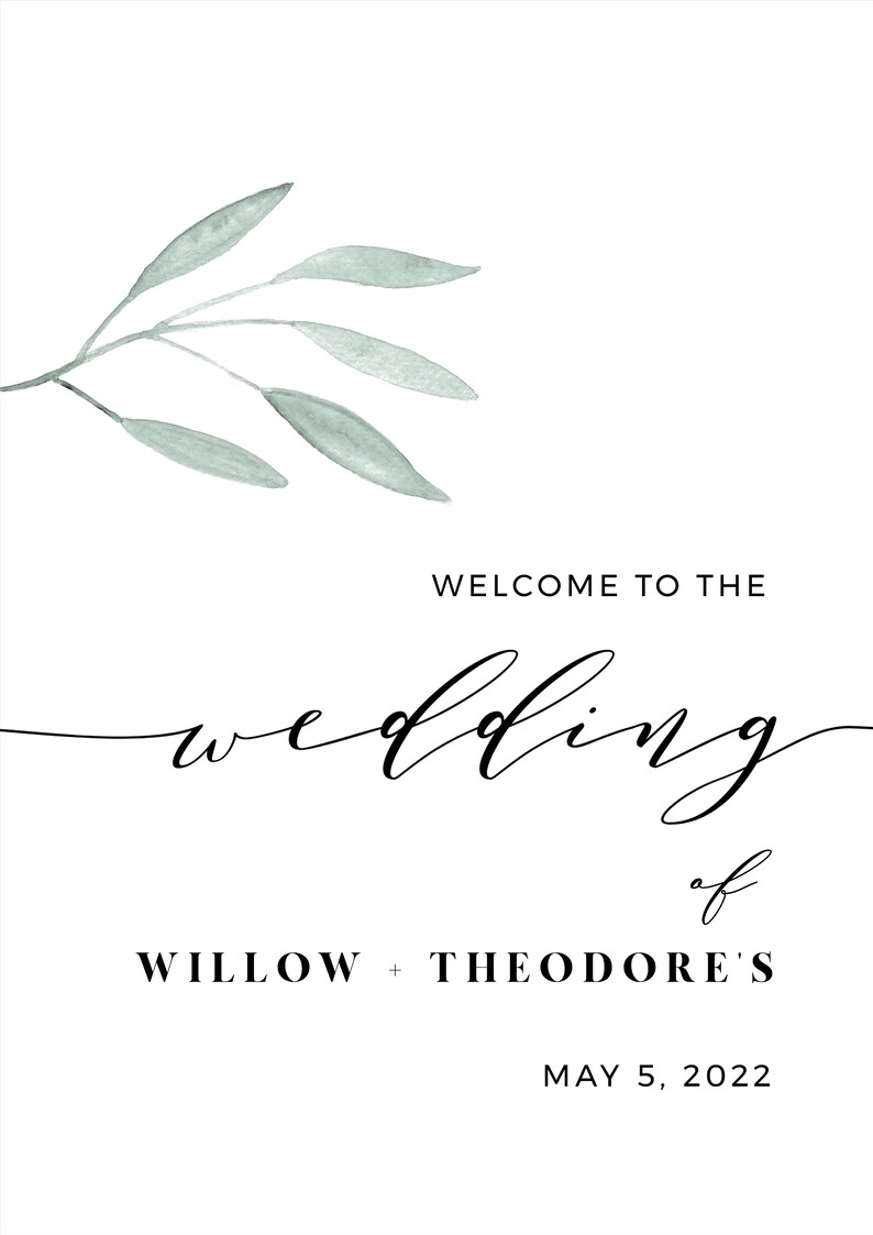 Lavinia Minimalist Wedding Welcome Sign, Wedding Reception Sign, Editable Welcome Sign, Edit & Print, Printable 044 image 6