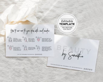 Mud Face Mask How-To, Instructions Card | EDITABLE TEMPLATE #050 #043 Juliette Minimalist