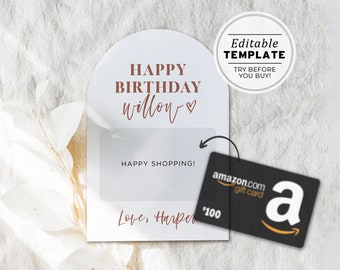 Ceramica Arch Gift Card Holder, 4x6 card, Birthday Gift, Birthday Gift Card | EDITABLE TEMPLATE #045