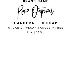Minimalist Editable Soap Label - 4 SIZES 2.5" x 6"/7"/8"/9", Belly Band, Soap Packaging | EDITABLE TEMPLATE #050 #043 Juliette image 8