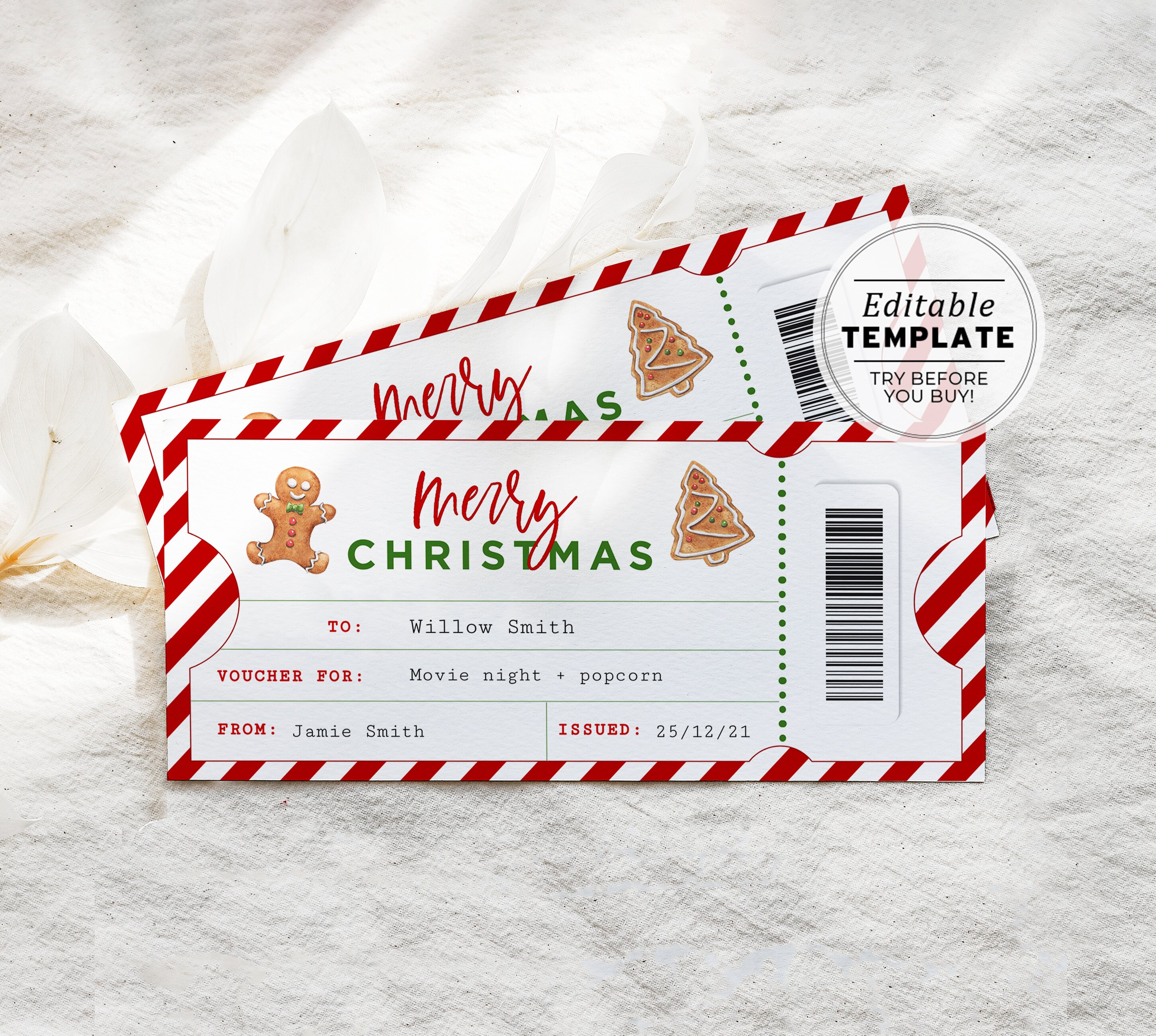 Christmas gift card template