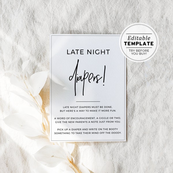 Late Night Diaper - Etsy