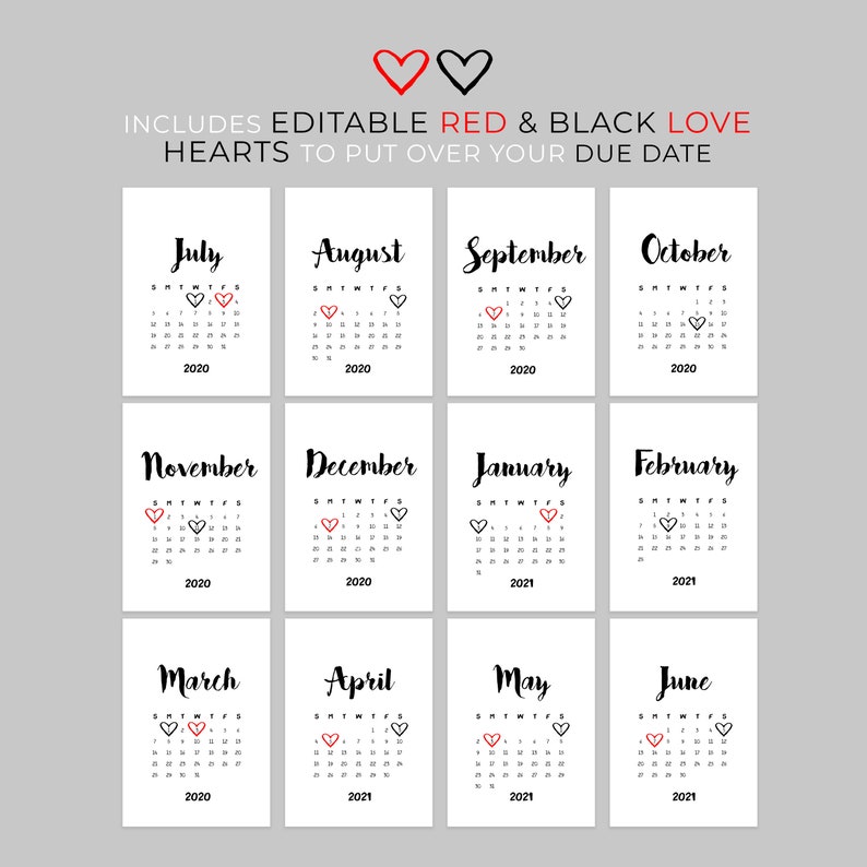 Download The Belle Pregnancy Announcement Calendar EDITABLE ...