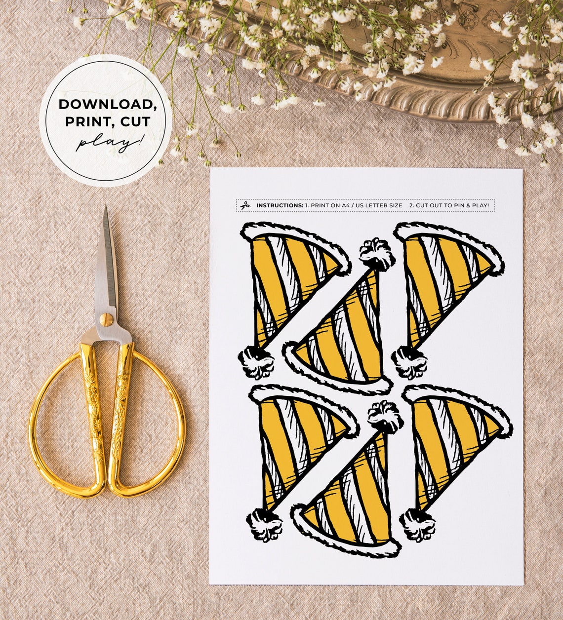 Kids Party Game, Pin the Party Hat on the Shark Printable Poster ...