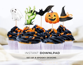 Watercolor Halloween Cake Topper, Halloween Decor, Halloween Printable  | INSTANT DOWNLOAD #080