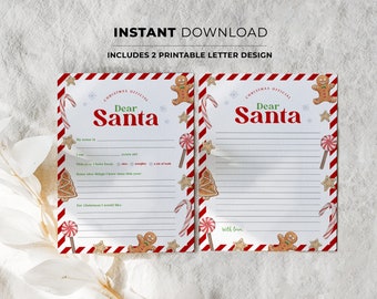 Letter to Santa Printable, Santa Letter Printable, A Letter to Santa Template, Dear Santa Letter | INSTANT DOWNLOAD Buddy #091