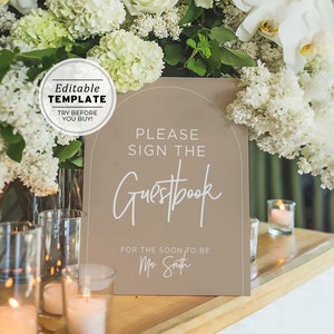 Nue Minimalist Wedding Guest Book Sign Printable, Please Sign Our Guest Book Sign Template, Wedding Guestbook Sign, Modern Table Signs #031