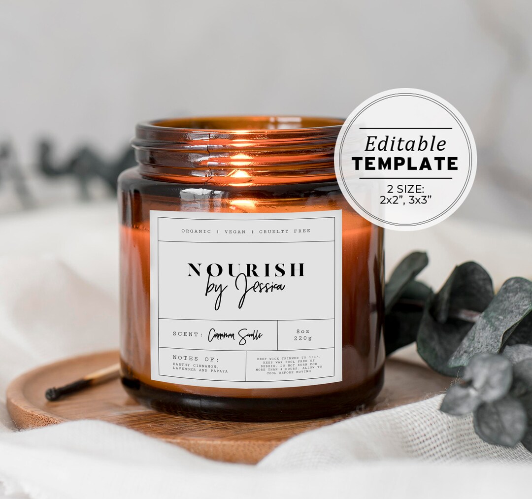 Custom Apothecary Jar Label Template 2 Sizes 2x2 / 3x3 EDITABLE