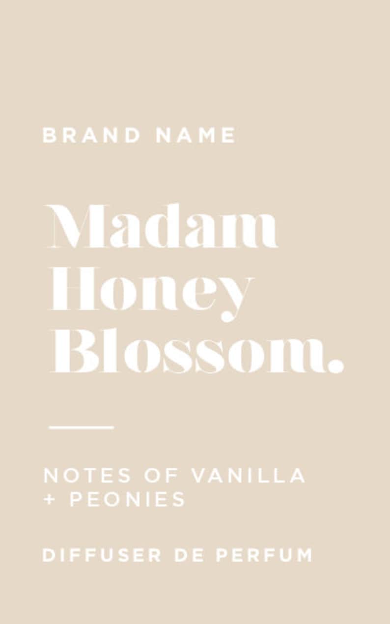 Scandi Minimalist Reed Diffuser Label Template - 2 Sizes: 1.25x2