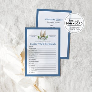 Easter Word Scramble Game, Kids Easter Game, Easter Hunt Game | INSTANT DOWNLOAD #099
