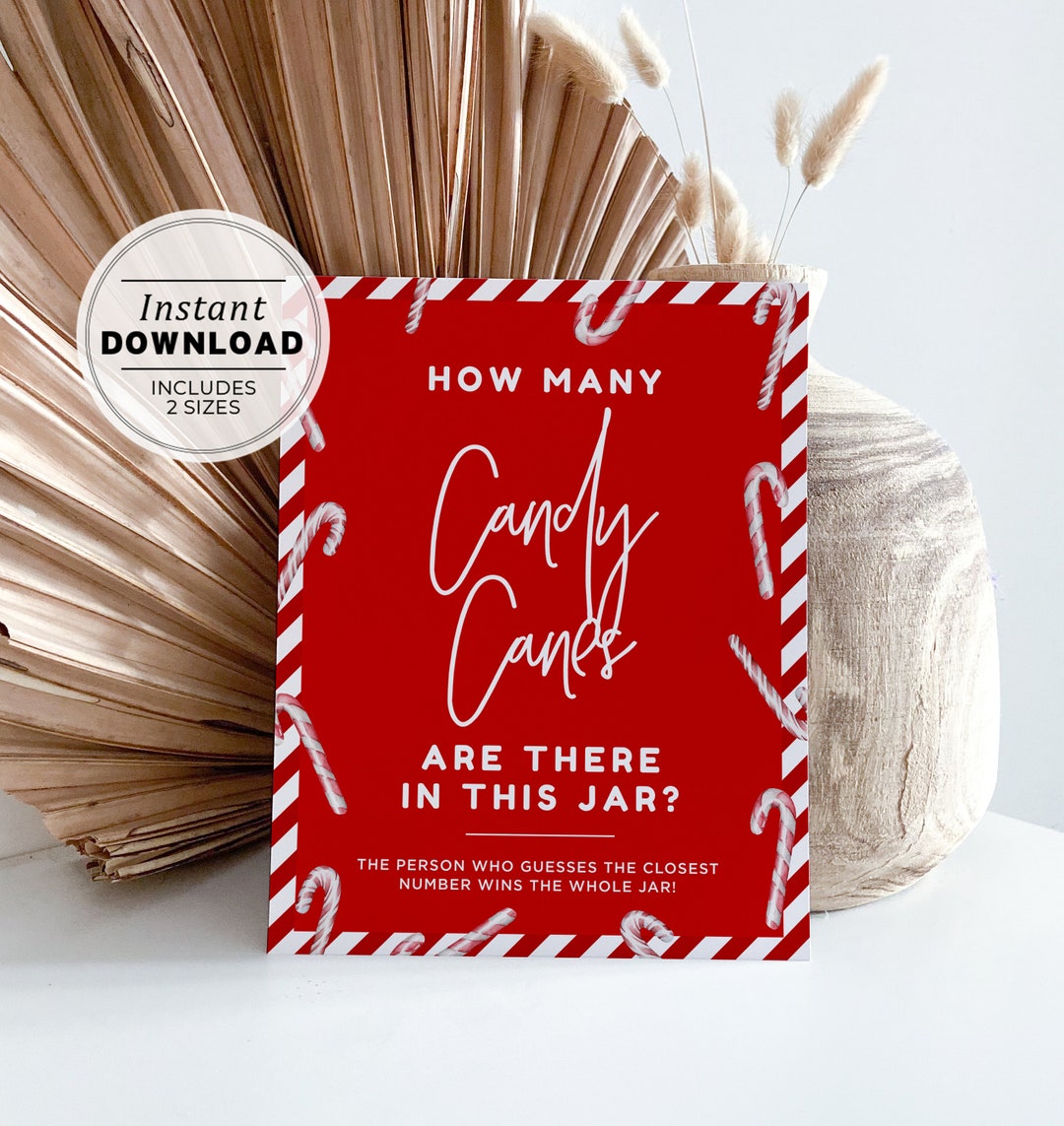 How Many Candy Canes Christmas Game, Candy Cane Guessing Game