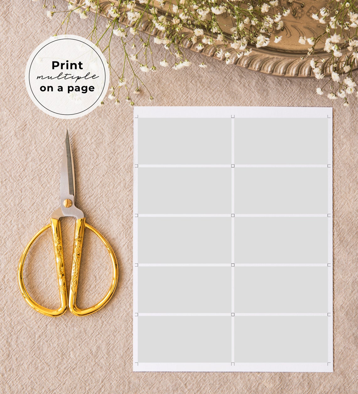 Minimalist Custom Label Template 3 Sizes 3.5x1.5 / Etsy