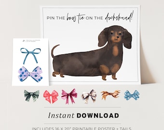 Sausage Dog Dachshund Kids Party Game Printable Poster, Birthday Party Game, INSTANT DOWNLOAD