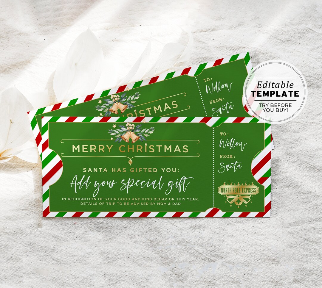 Printable Christmas Voucher From Santa, Santa Gift Certificate