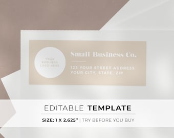 Business Return Address Envelope Label Template - 1x2.625" | EDITABLE TEMPLATE #053 #043 Scandi Minimalist